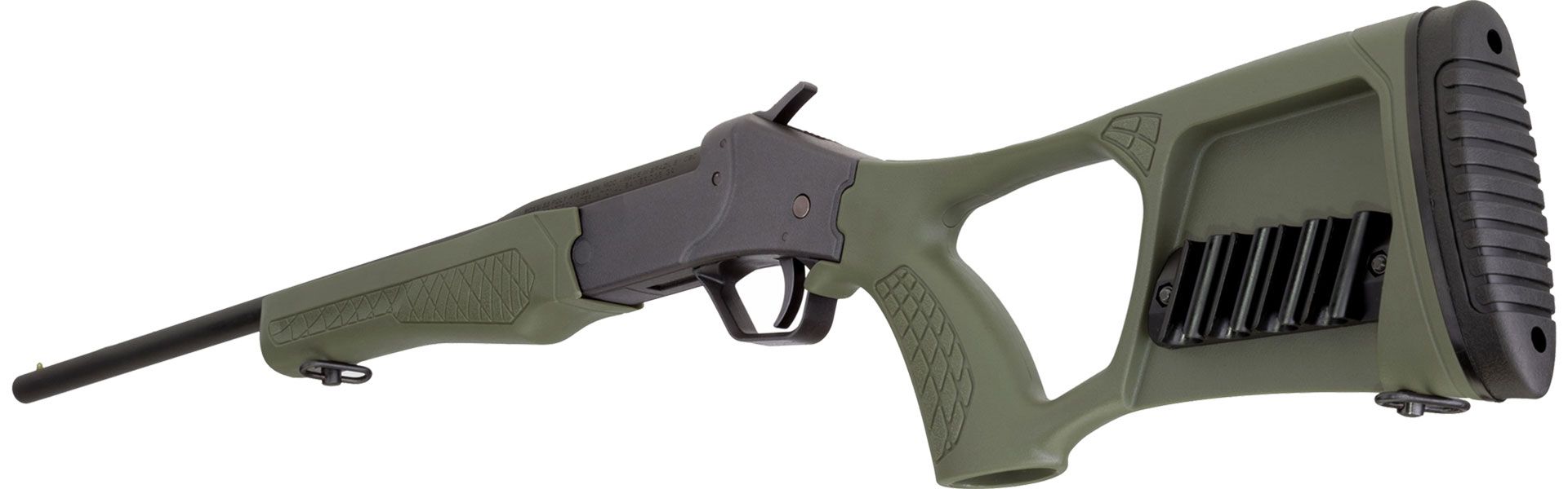 SS POLY TUFFY Polymer, 410 BORE, BK/OD GREEN, 18 in.